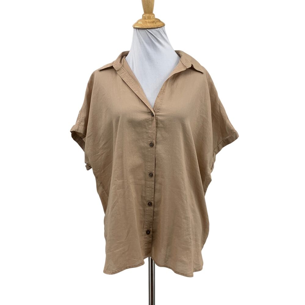 Patagonia Shirt Womens L Large Biscuit Lightweight A/C Organic Cotton Hemp Boxy